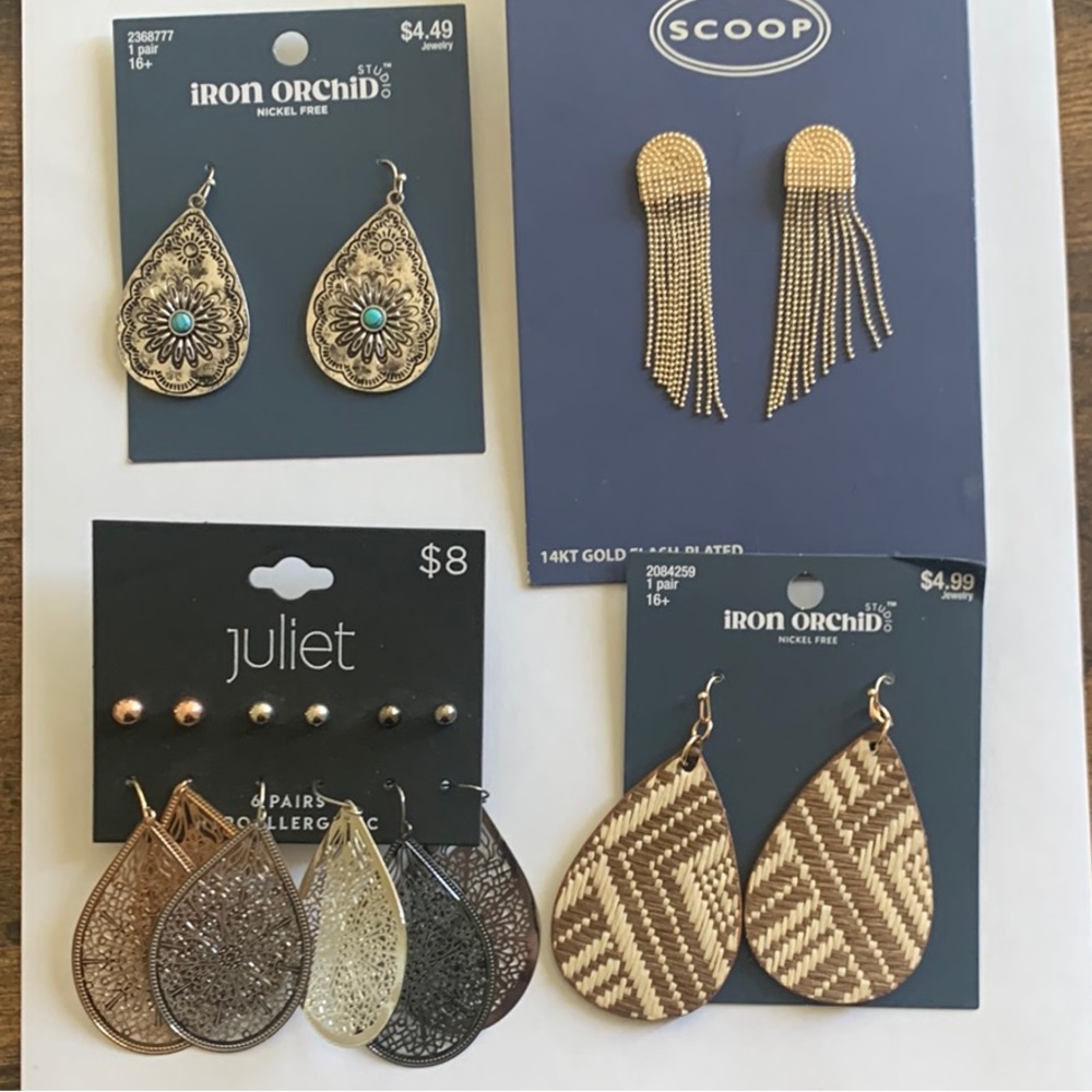 Assorted Earrings Set with Gold and Silver Tones
